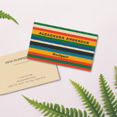 Fett farbenfrohe Retro Streifen Moderne Beruflich Visitenkarte