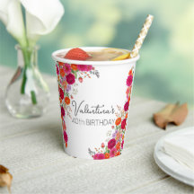 Fett, farbenfrohe rosa und orangefarbene florale G