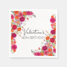 Fett, farbenfrohe rosa und orangefarbene florale G