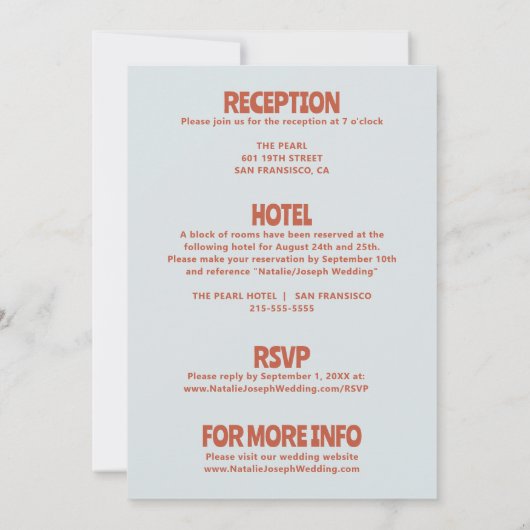 Fett farbenfroher Retro-Spaß glänzend in einer Hoc Einladung (Rückseite)