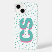Fett farbige Big Initials Shadow Text Spot Green Case-Mate iPhone Hülle (Rückseite)