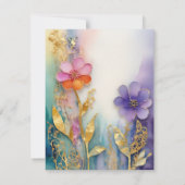 Fett farbige florale RSVP-Karte RSVP Karte (Rückseite)