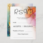 Fett farbige florale RSVP-Karte RSVP Karte (Vorne/Hinten)