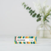 Fett farbige handgefertigte Streifen mit sozialen  Mini Visitenkarte (Stehend Vorderseite)