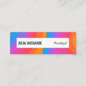 Fett farbige handgefertigte Streifen mit sozialen  Mini Visitenkarte (Vorderseite)