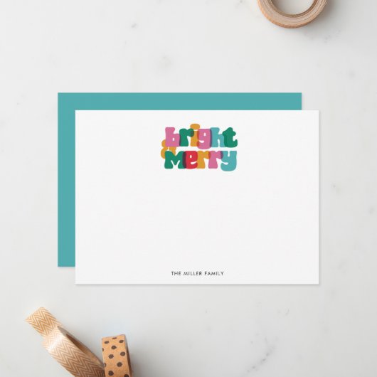 Fett farbige, helle, schimmernde Monogramm-Note-Ka Mitteilungskarte (Vorderseite/Rückseite Beispiel)