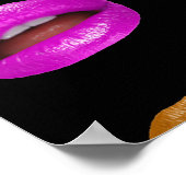 Fett farbige Lippenstift-Lippen Poster (Ecke)