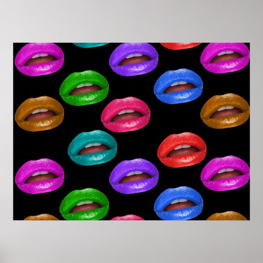 Fett farbige Lippenstift-Lippen Poster (Vorne)
