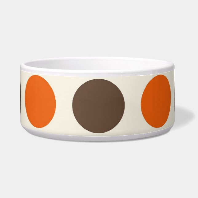 Fett farbige orange rosa gelbbraune Polka Dots Napf (Vorderseite)