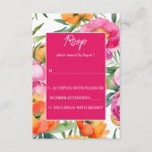 Fett farbige rosa orangefarbene Torfbäume elegant  Begleitkarte (Vorderseite)