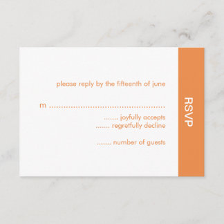 Fett farbige RSVP-Karte - Orange RSVP Karte