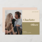 Fett farbige typografische Redaktion modern ein Fo Save The Date (Vorne/Hinten)