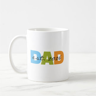 Fett Farbige Vatertag Dad Gegründet 2026  Kaffeetasse