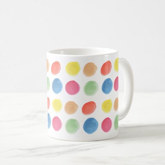 Fett farbige Wasserfarbe Dotty Blobs Kaffeetasse (VorderseiteRechts)