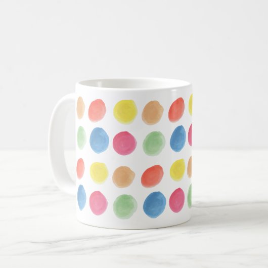 Fett farbige Wasserfarbe Dotty Blobs Kaffeetasse (Vorderseite Links)