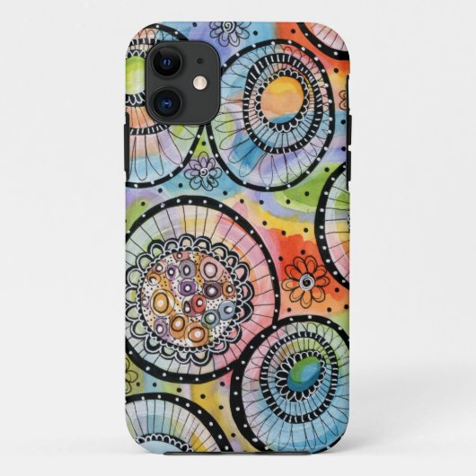 Fett farbiger Circle Doodle iPhone 11 Fall Case-Mate iPhone Hülle (Rückseite)