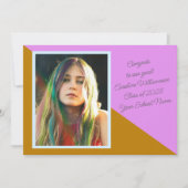 Fett farbiger Retro Teen Foto Abschluss Class Ankündigung (Vorderseite)