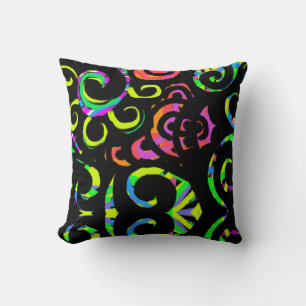 Fett farbiger Swirl Modernes Drehkissen Kissen