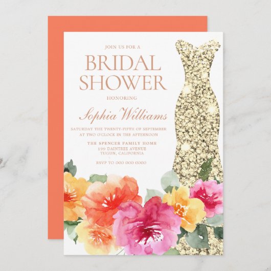 Fett farbiges Brautparty Einladung (Vorne/Hinten)