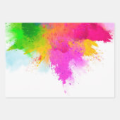 Fett farbiges Dusty Rainbow Hues Trio-Muster Geschenkpapier Set (Vorderseite 3)