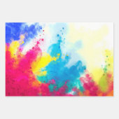 Fett farbiges Dusty Rainbow Hues Trio-Muster Geschenkpapier Set (Vorderseite)