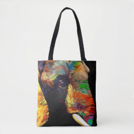 Fett farbiges Elefantenkopfportrait Tasche