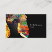 Fett farbiges Elefantenkopfportrait Zeichnend Visitenkarte (Vorderseite)