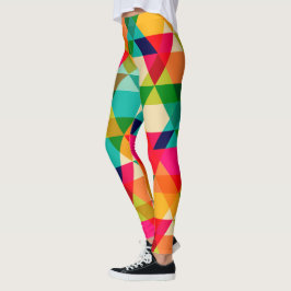 Fett farbiges, geometrisches Dreieck-Muster Leggings