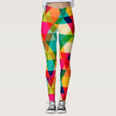 Fett farbiges, geometrisches Dreieck-Muster Leggings (Vorderseite)