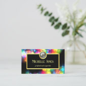 Fett farbiges Logo QR Code Gold Abstrakt Visitenkarte (Stehend Vorderseite)