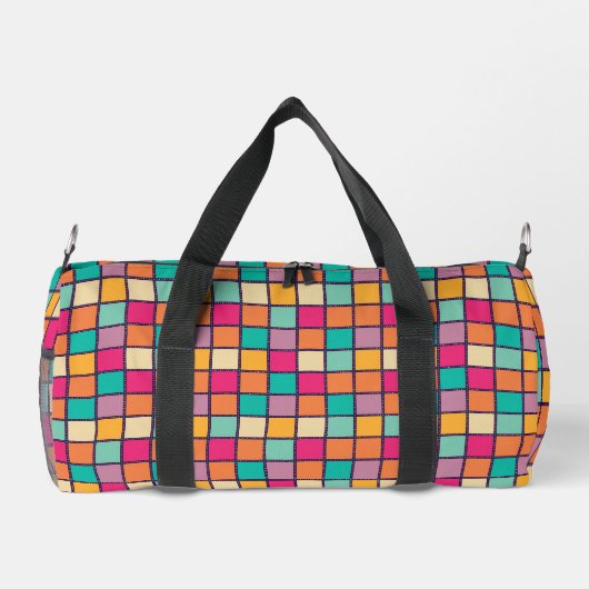 Fett farbiges Patchwork Duffle Bag (Rückseite)