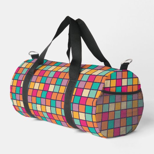 Fett farbiges Patchwork Duffle Bag (Rechte Ecke)