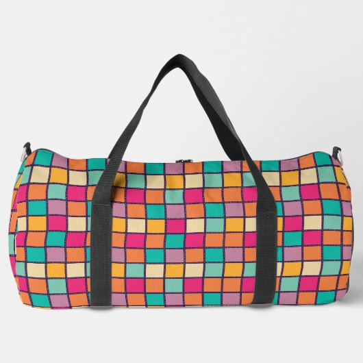 Fett farbiges Patchwork Duffle Bag (Vorderseite)