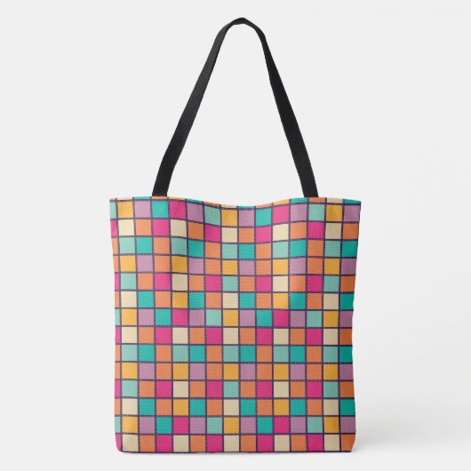Fett farbiges Patchwork Tasche (Rückseite)