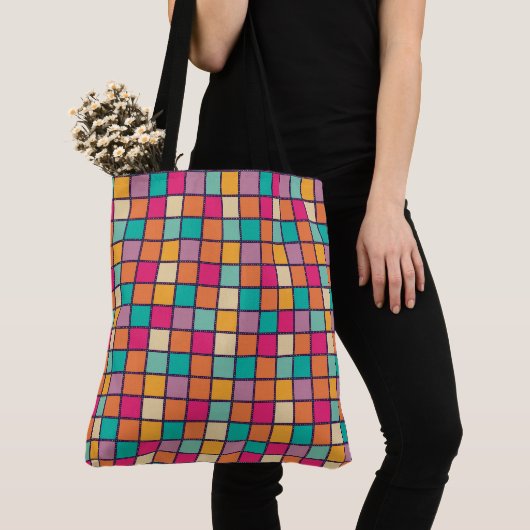 Fett farbiges Patchwork Tasche (Von Nahem)