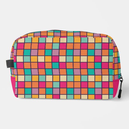 Fett farbiges Patchwork Waschbeutel (Vorderseite)