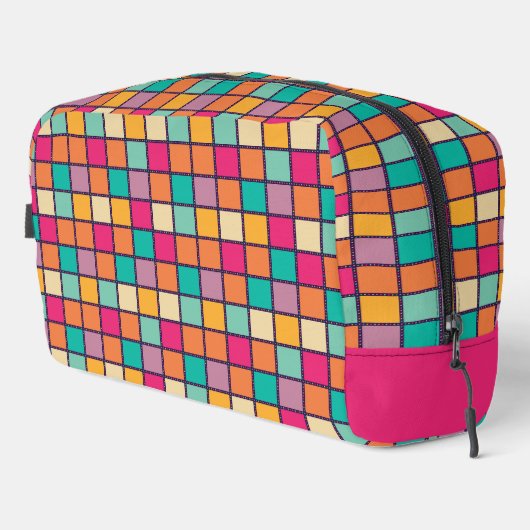 Fett farbiges Patchwork Waschbeutel (Rechte Ecke)