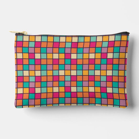Fett farbiges Patchwork Zubehörtasche (Vorderseite)
