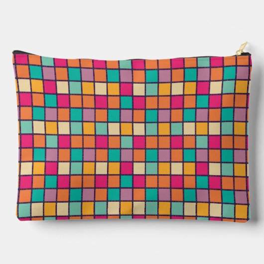 Fett farbiges Patchwork Zubehörtasche (Rückseite)