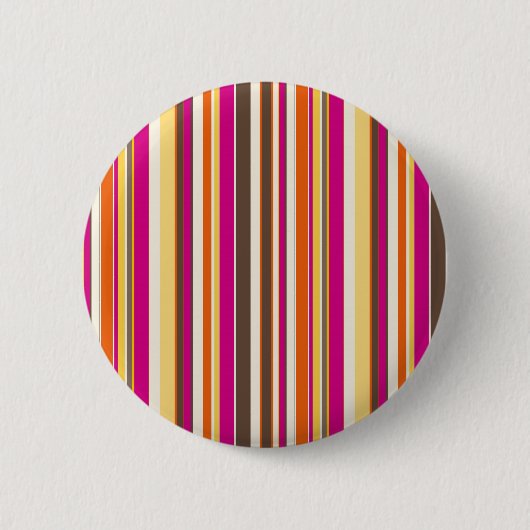 Fett farbiges rosa, orange-braune Streifen Muster Button (Vorderseite)