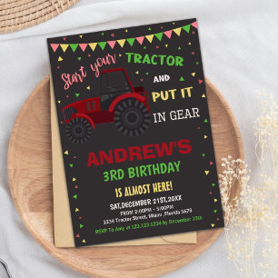Fett Farm Party Card for Boys Einladung