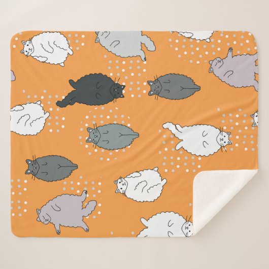 Fett, flauschige Katzen liegen auf dem Rücken. Nie Sherpadecke (Vorderseite (Horizontal))