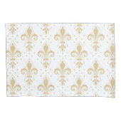 Fett-Fleur-de-lis-nahtloses Muster auf weiß Kissenbezug (Vorderseite)