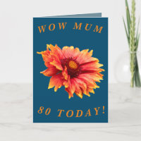 Fett Floral 80. Geburtstagskarte für Mama