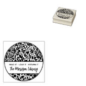 Fett Floral Botanic Round Library Name Buchzeichen Gummistempel (Stempel)