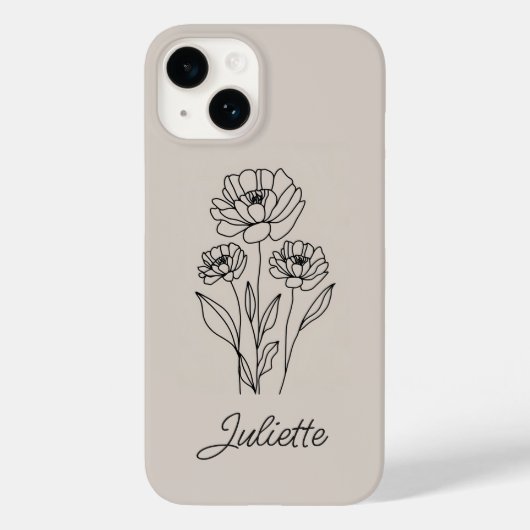 Fett floral line Art Minimalistisch Case-Mate iPhone Hülle (Rückseite)