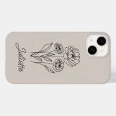 Fett floral line Art Minimalistisch Case-Mate iPhone Hülle (Rückseite (Horizontal))