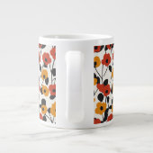 Fett Floral Muster rot, orange und schwarz Jumbo-Tasse (Rückseite)