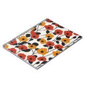 Fett Floral Muster rot, orange und schwarz Notizblock (Linke Seite)