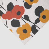 Fett Floral Muster rot, orange und schwarz Seidenpapier (Detail)